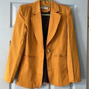 Mustard Blazer. Beautiful for fall. Large Fits like a medium.length 26”  NWOT